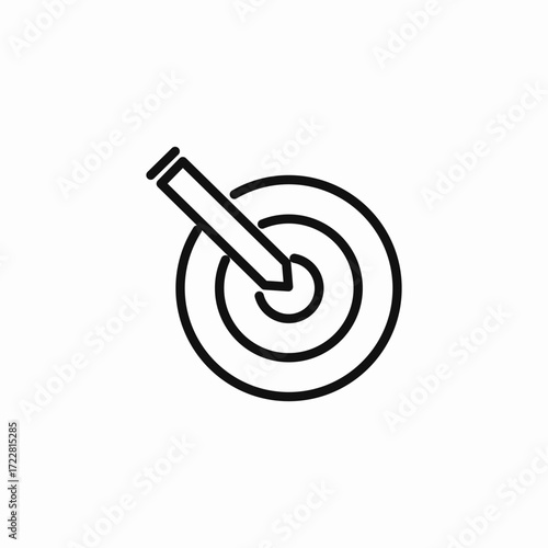 pencil and target icon icon sign vector