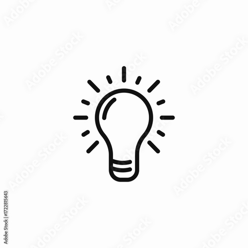 radiant glowing lightbulb icon sign vector