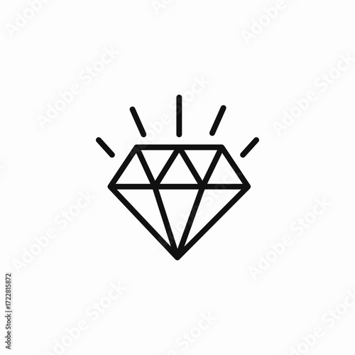 sparkling diamond gemstone brilliance icon sign vector