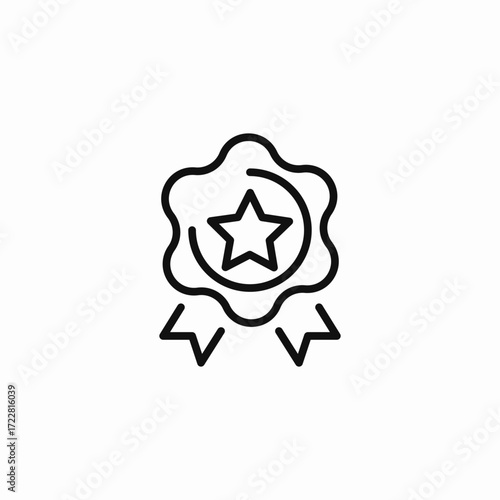 star in rosette award icon sign vector