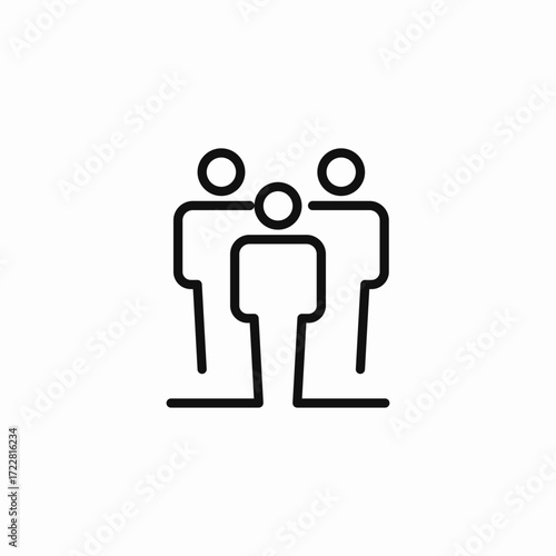 three person group icon sign vector