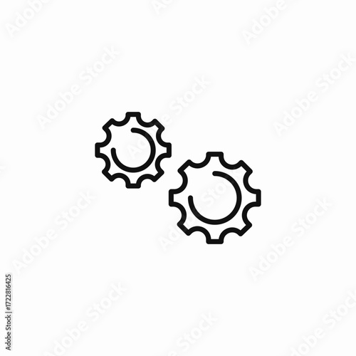 two interlocking gears icon sign vector