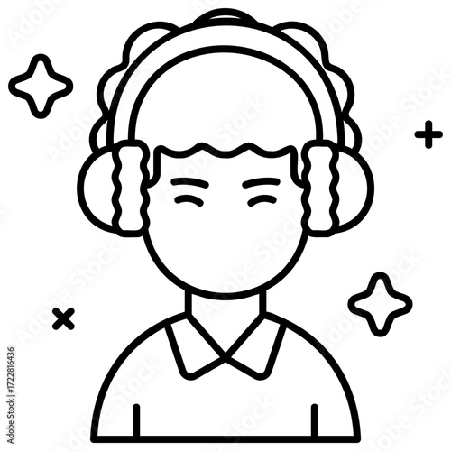 Line Art Earmuff Icon