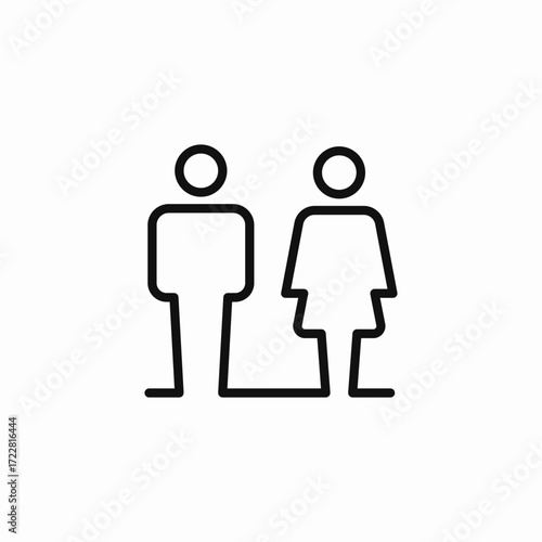 two people connected line icon sign vector
