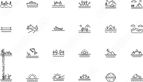 Lake nature icon