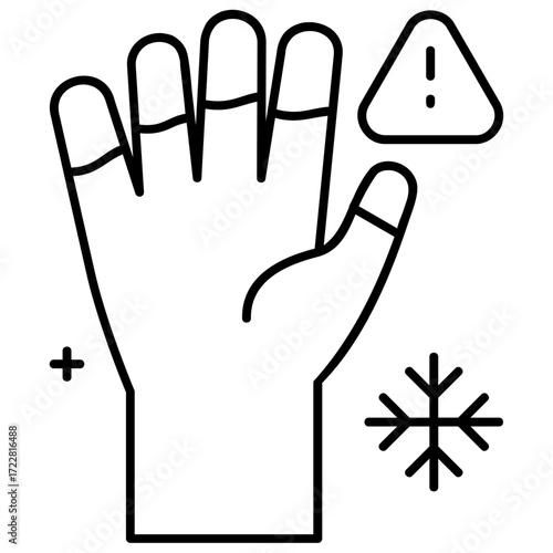 Line Art Frostbite Icon