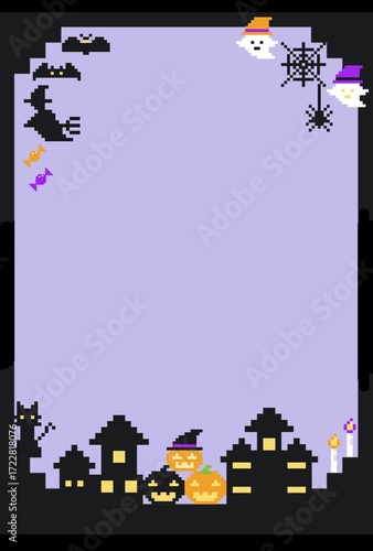 ハロウィン、ピクセルアートのイラスト。