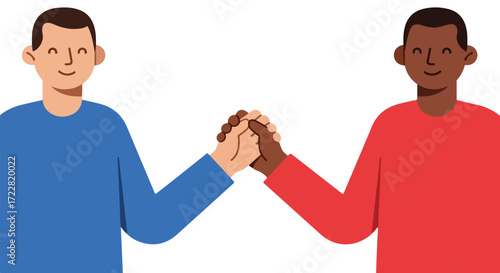 Interracial Handshake Symbolizing Unity Collaboration and Understanding, conveying values of inclusion and global cooperation to promote positive