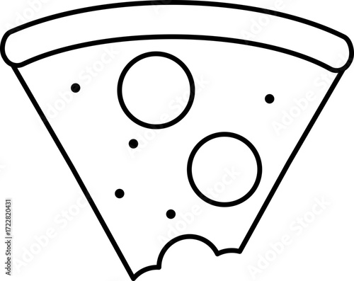 Thin Line Art of Pizza Bite Icon.