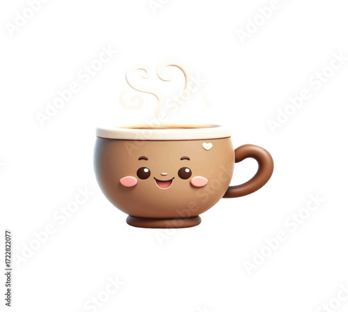 Enjoy a heartwarming break with this adorable coffee character, perfect for expressing love and warmth in your designs, a cheerful, cozy touch!