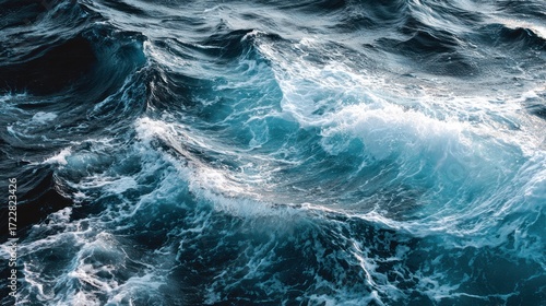 Dynamic Ocean Waves Captured in Beautiful Turquoise Water Surface