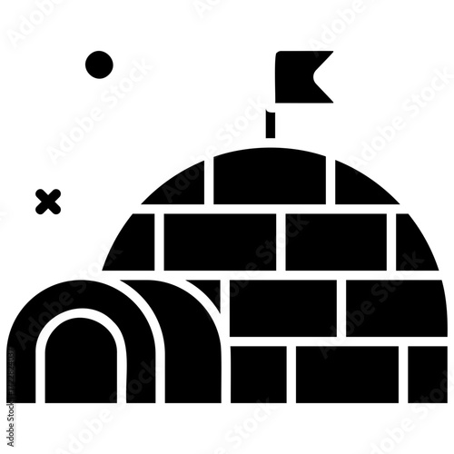 Solid Black Igloo Icon