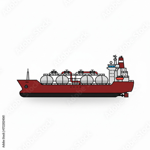 Vector Illustration of Tanker Ship 5.eps