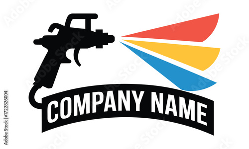 Professional spray gun logo design for painting and coating services company branding