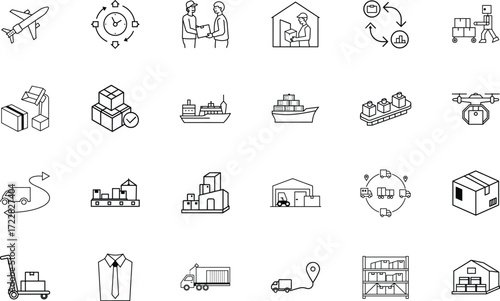 Supply chain logistics icon
