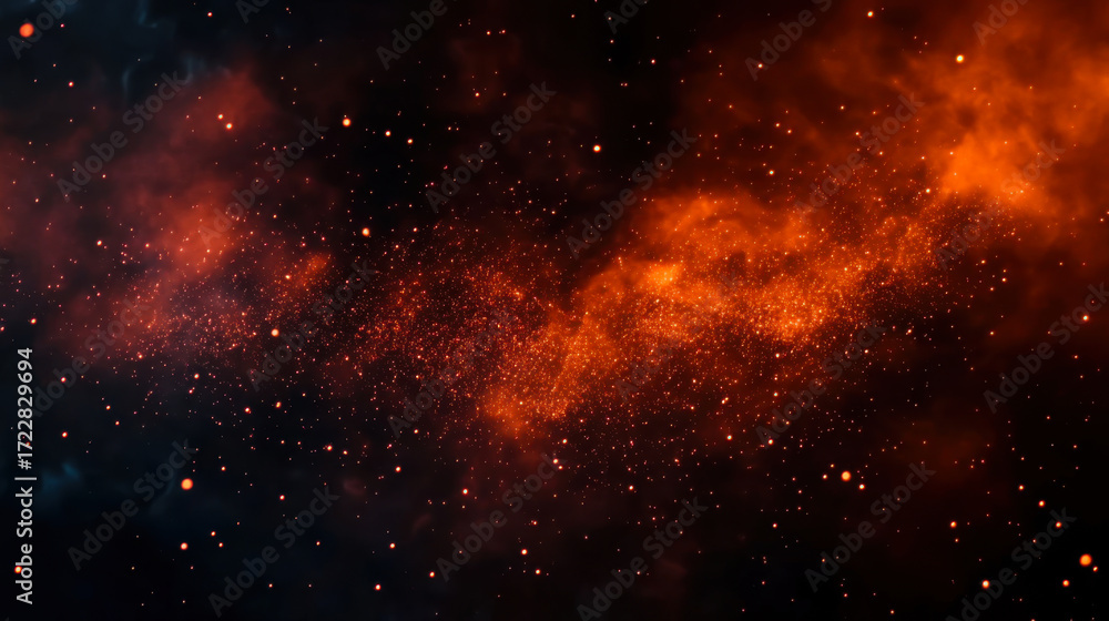 Fototapeta premium Perftect fire particles embers on background . Smoke fog misty texture