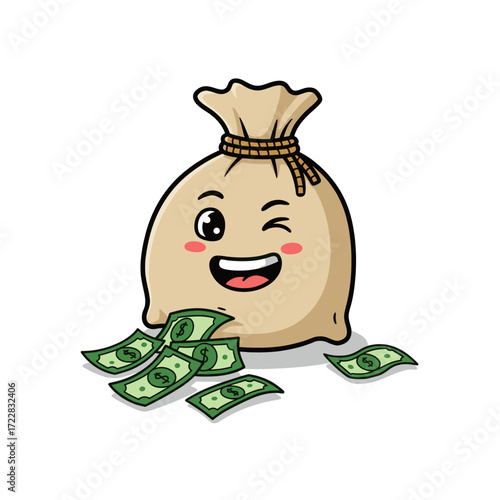 illustration of a dollar in a bag