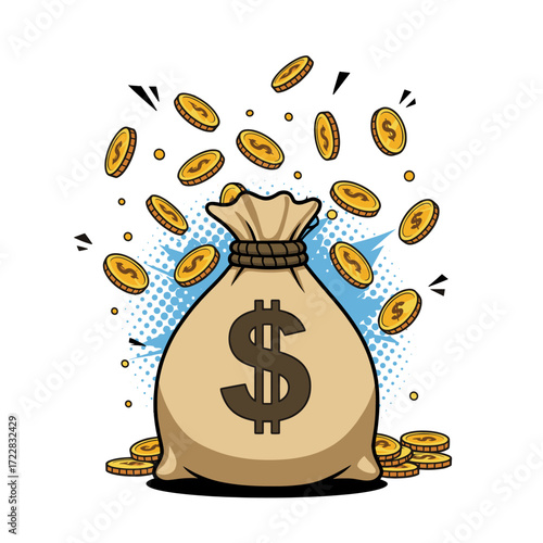 money bag with dollar