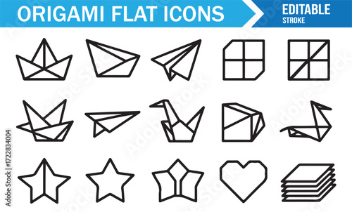 Origami decorative symbols pack featuring geometric and handmade designs