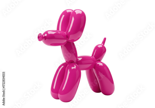 Isolated Pink Balloon Dog Animal Toy for Children Party Fun and Decoration Creative