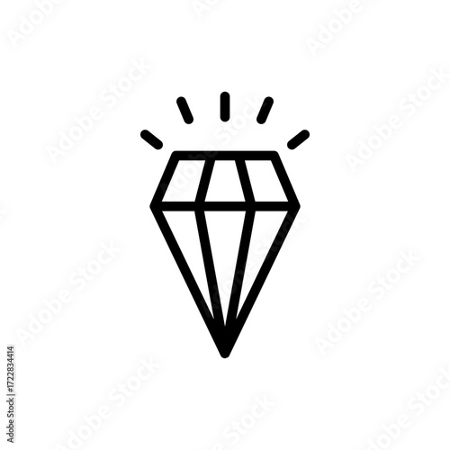 Diamond icon symbol for apps and websites. diamond gems sign and symbol