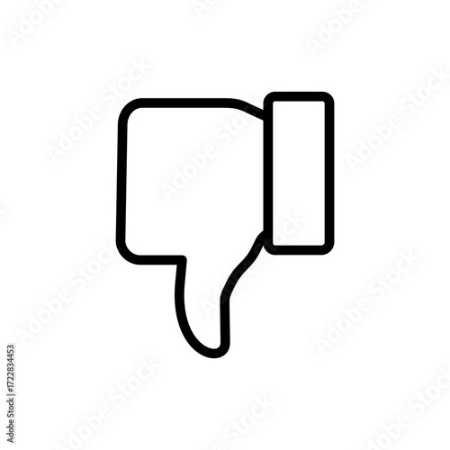 Dislike icon vector. dislike sign and symbol. Hand with thumb down