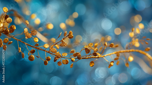 autumn leaves on a blue background