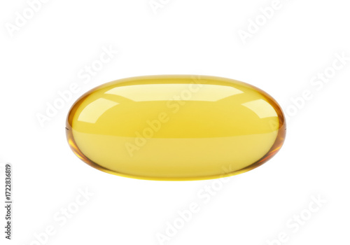 Isolated golden oil capsule medication remedy supplement for healthy living, gel pill omega 3