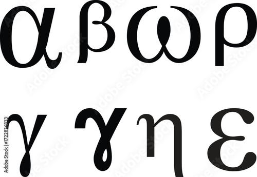 ): Alpha Beta Gamma Greek Letters Vector