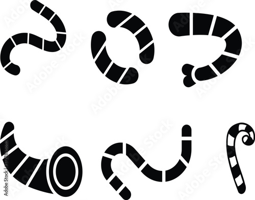 Black Segmented Worm Cluster in Symmetrical Circular Formation