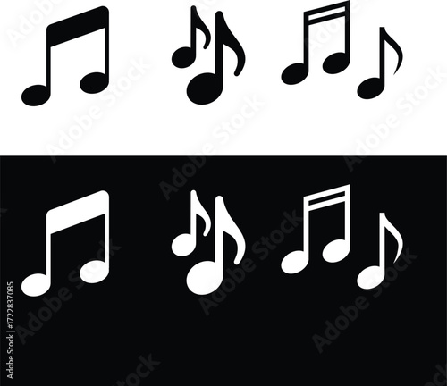 Musical Key Signs and Notes Clean Vector Illustration