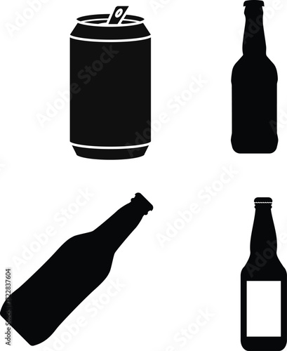 Spilled Soda with Crumpled Can Vector Graphic Design Illustration
