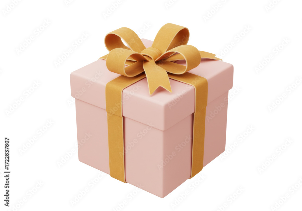 Obraz premium Isolated fancy present for party, holiday celebration, event; surprise gift concept; soft glow
