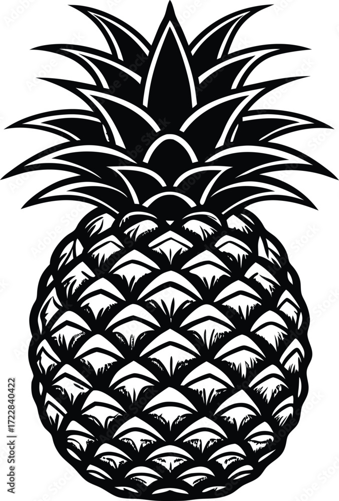 Obraz premium pineapple Silhouette Vector design illustration
