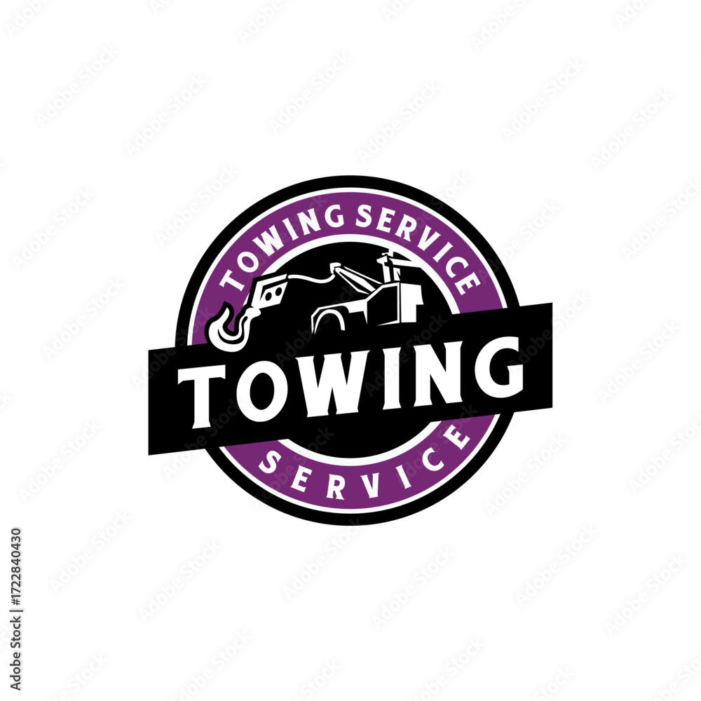 Fototapeta premium Tow Towing Truck Service Logo Template Vector