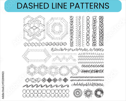 Minimal Dashed Border Set | Modern Vector Lines