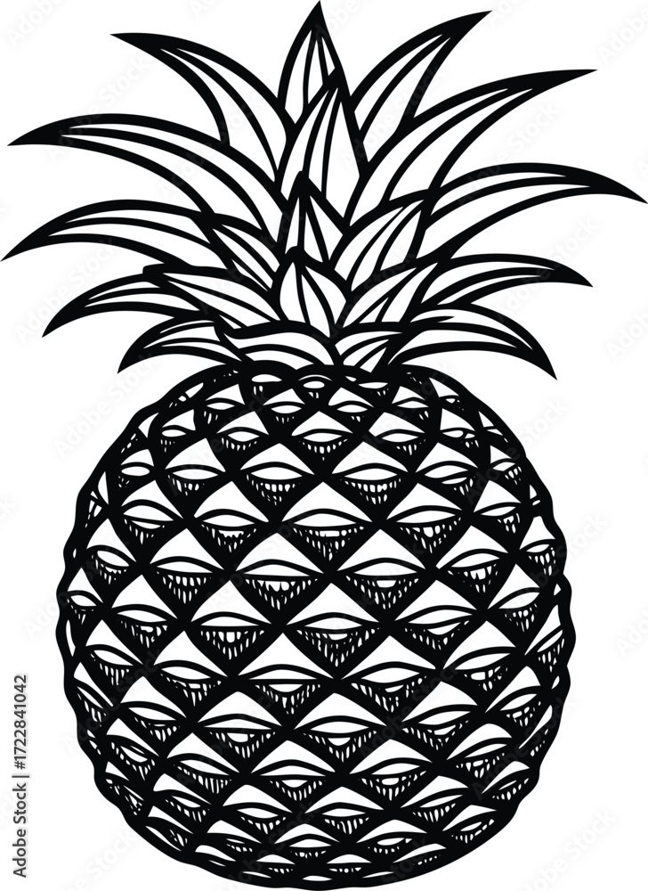 Obraz premium pineapple Silhouette Vector design illustration