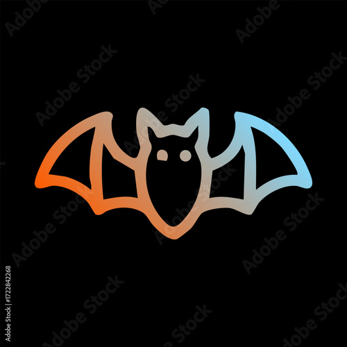 A bat icon with orange and blue gradient