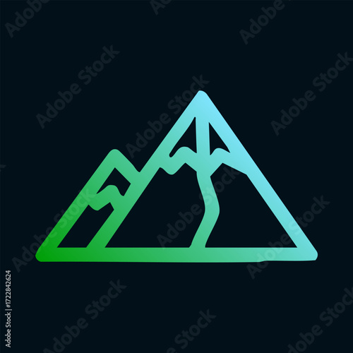 Abstract mountain range outline with gradient