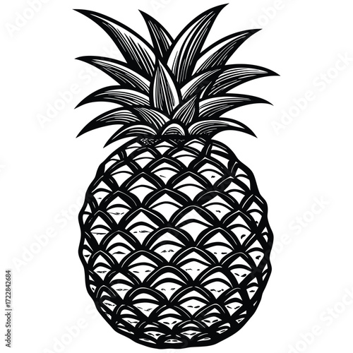 pineapple Silhouette Vector design illustration