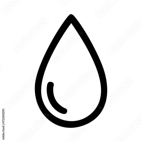 Black outline of a water droplet
