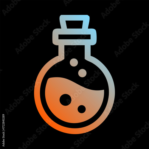 Gradient potion bottle with bubbles