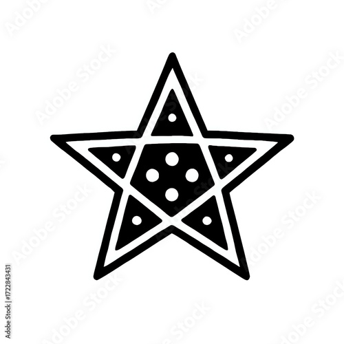 black star on white