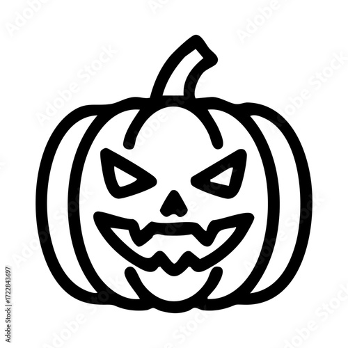 Spooky jackolantern with carved face