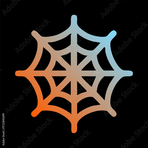Spider web with gradient on black background