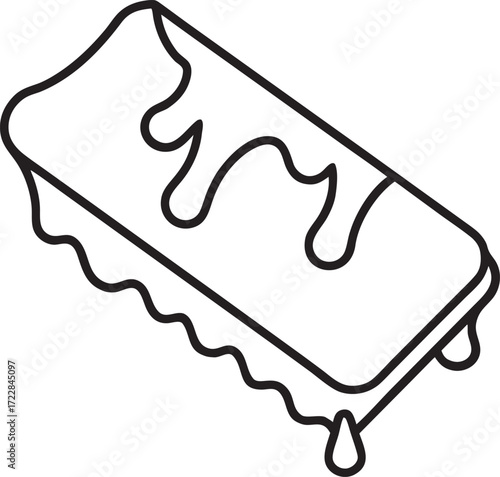 Bar of Soap with Dripping Suds Line Art cleaning hygiene