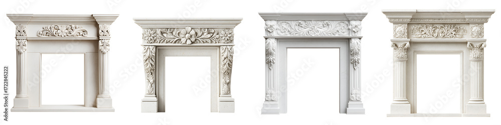 Fototapeta premium Elegant Marble Fireplace Mantels Collection - Classic Design