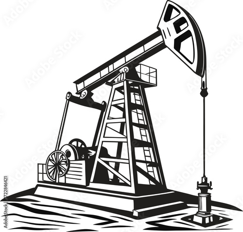 oil pump black white
