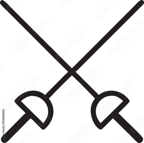 Crossed Fencing Swords Icon sport competition