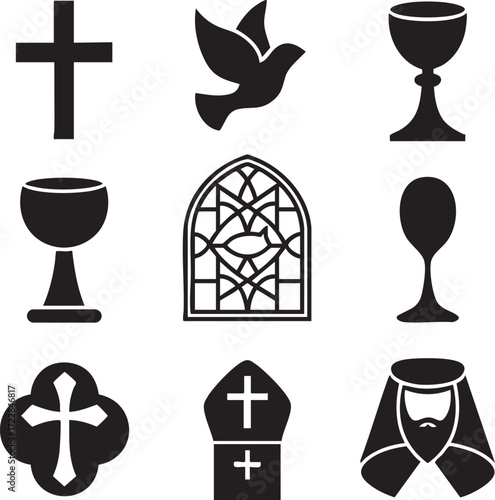 Christian symbols icons